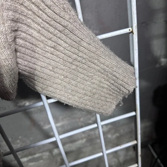 Anthropologie Cozy Cable Knit Open Front Cardigan Sweater Beige One Size - Picture 7 of 7